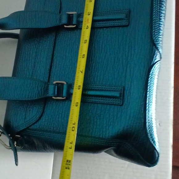 3.1 Phillip Lim Medium Pashli satchel bag in metallic blue embossed leather. - Picture 5 of 13